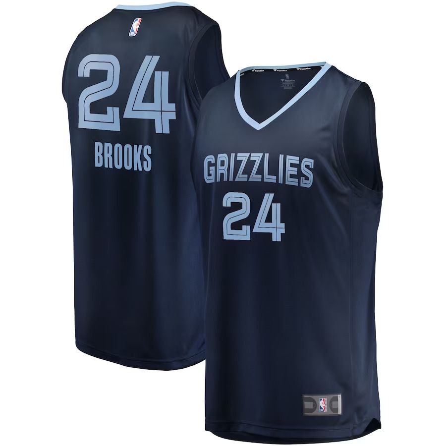 Men Memphis Grizzlies 24 Dillon Brooks Fanatics Branded Navy Fast Break Player NBA Jersey